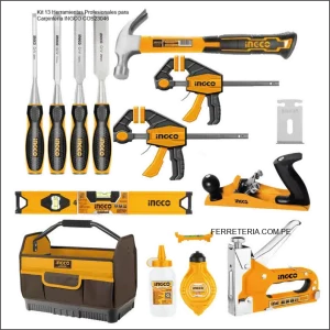 Kit 13 Herramientas Profesionales para Carpintería INGCO COS23046