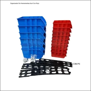Organizador De Herramientas Azul Con Rojo